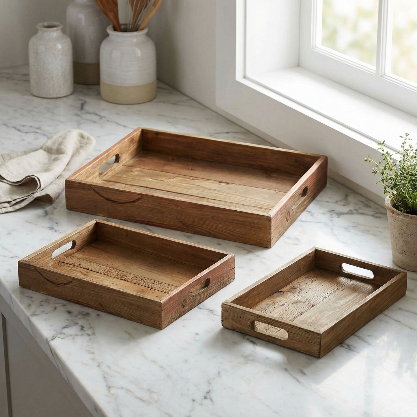 Bare Decor Carter Nesting 3 Piece Tray Set