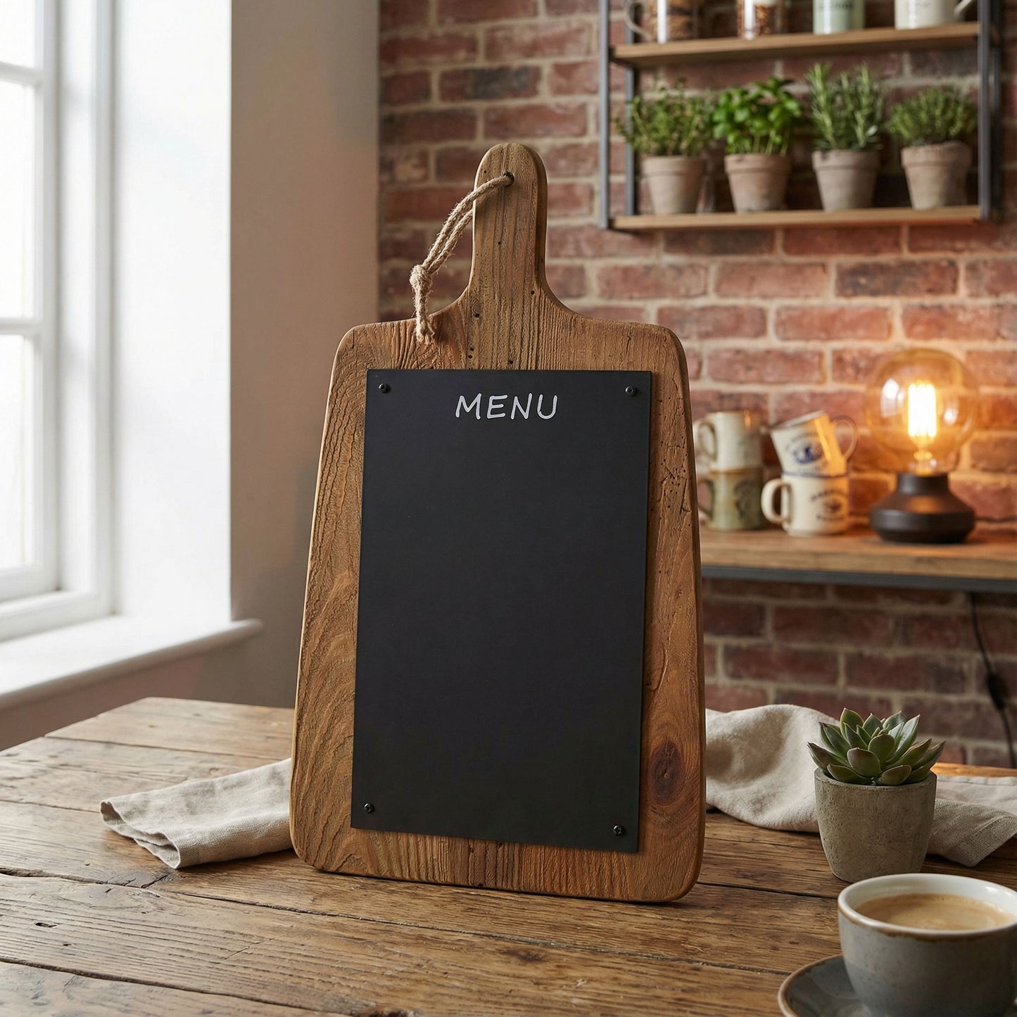 Bare Decor Flint Decorative Menu Board, Metal on Solid Wood