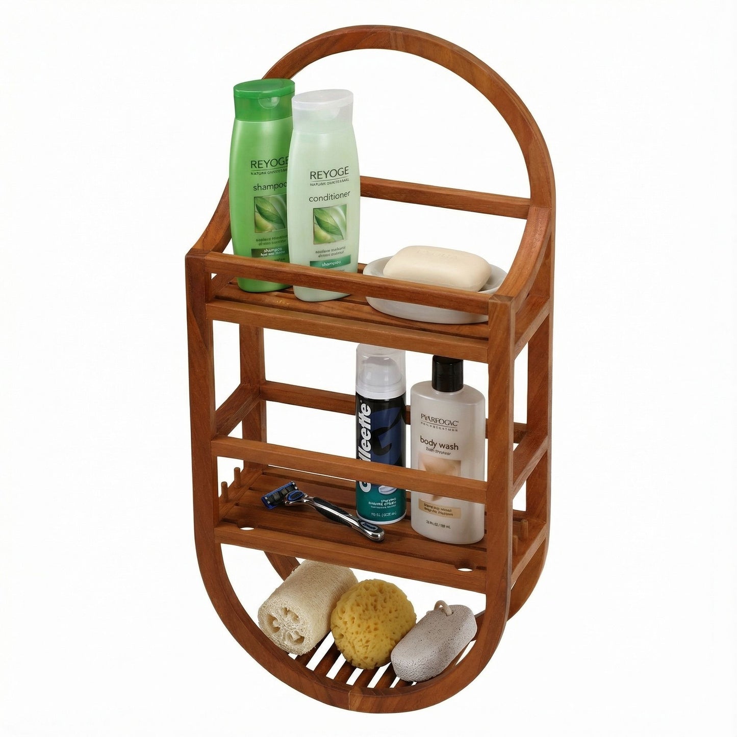Bare Decor Teak Shower Caddie Storage Organizer, Fully Assembled