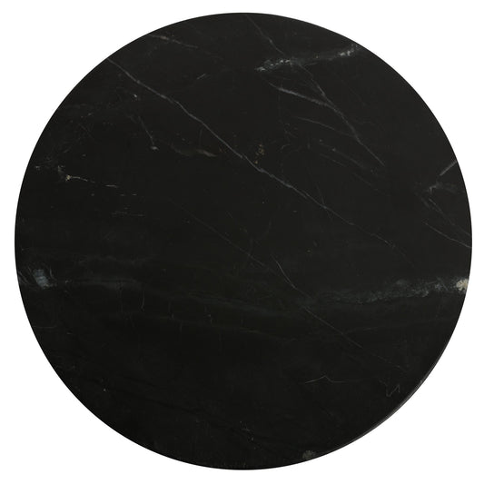 Bare Decor Apuan Accent Table in Black Metal and Marble, Round 15"