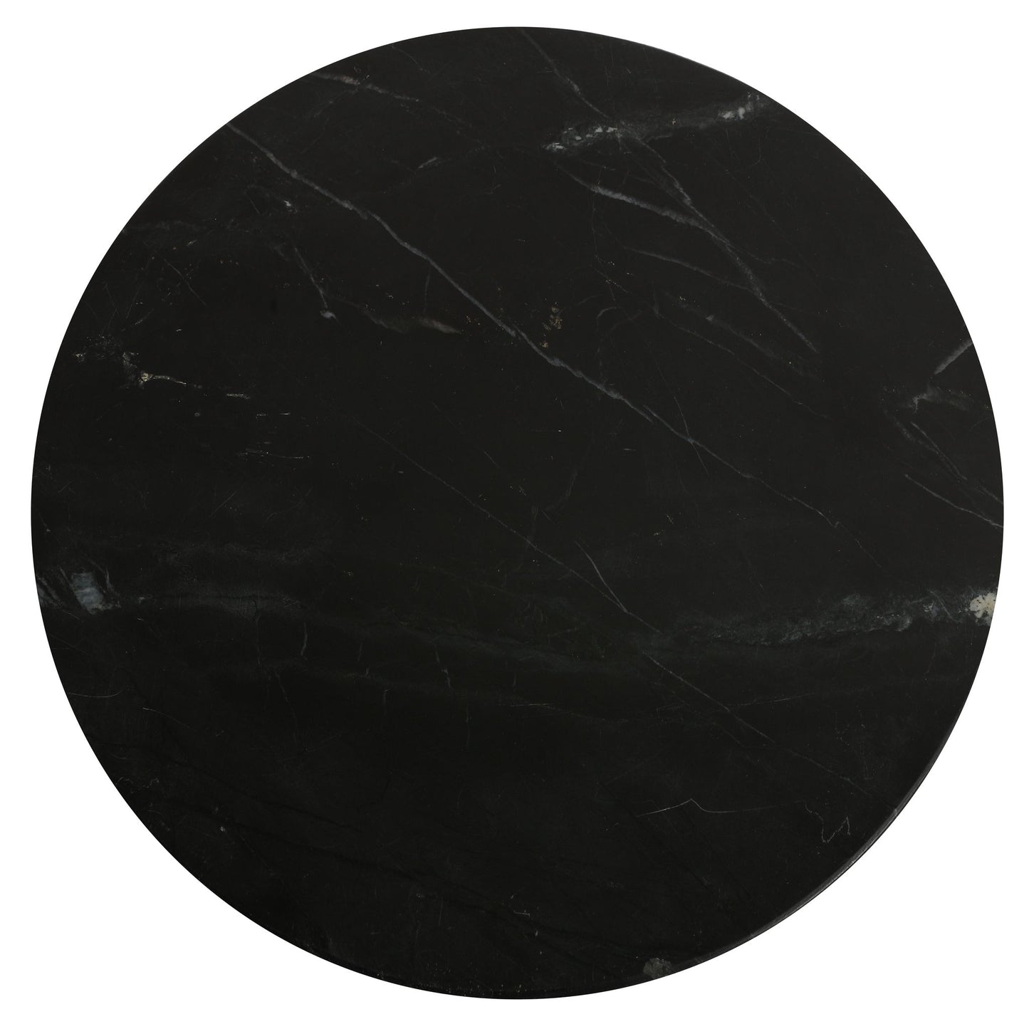 Bare Decor Apuan Accent Table in Black Metal and Marble, Round 15"