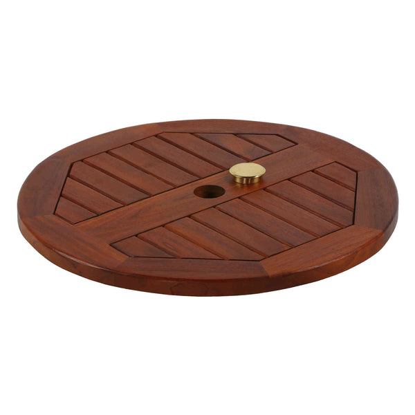 Bare Decor Indoor/Outdoor Lazy Susan in Genuine Teak Wood, Large 24" Round