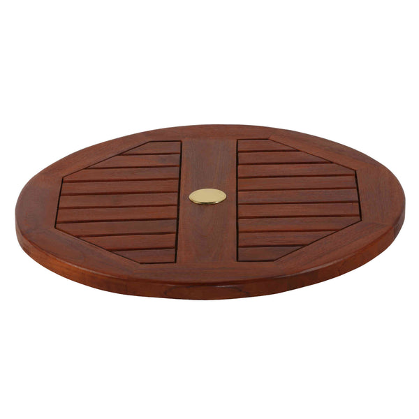 Bare Decor Indoor/Outdoor Lazy Susan in Genuine Teak Wood, Large 24" Round