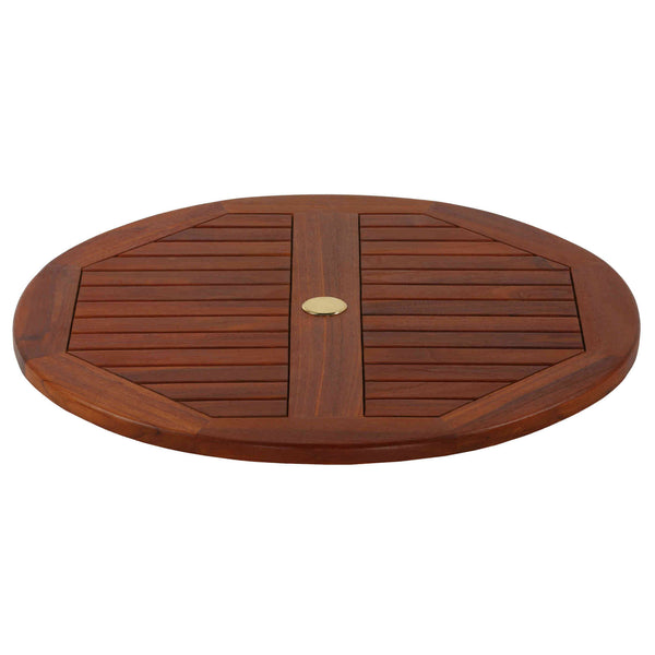 Bare Decor Indoor/Outdoor Solid Teak Wood Spinning Lazy Susan, Extra Large 32" Round