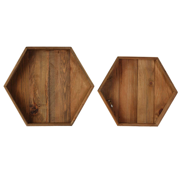 Bare Decor Cooper Hexagon Nesting 2 Piece Tray Set