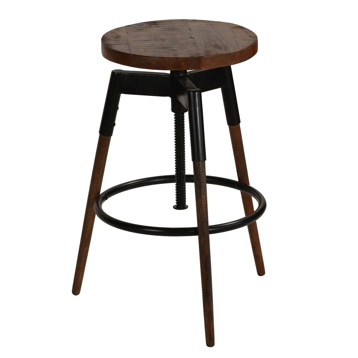 Bare Decor Cardinal Solid Wood Adjustable Swivel Bar Stool, 25 to