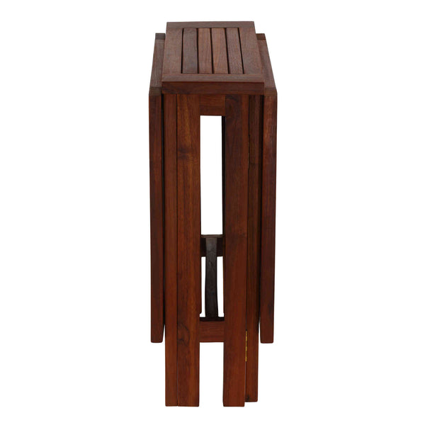 Bare Decor Emery Double Leaf Butterfly Folding Dining Table, Teak