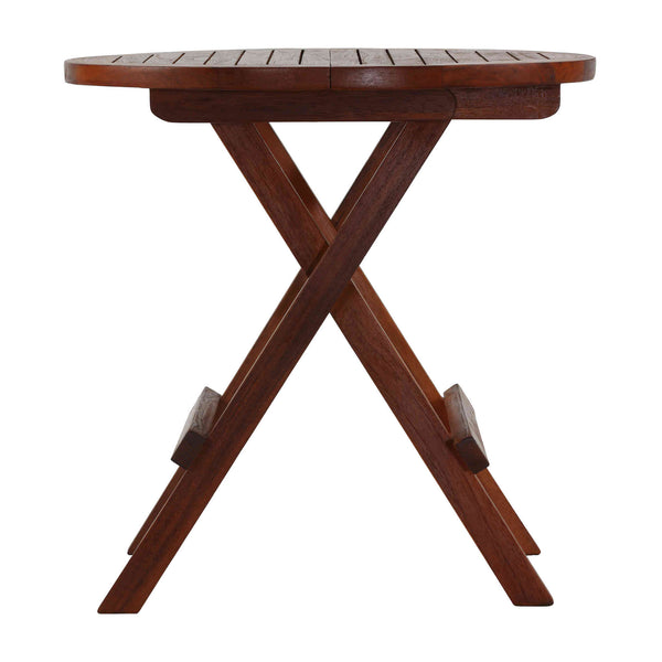 Bare Decor Karlyn Round Folding End Table in Teak Wood, 20"