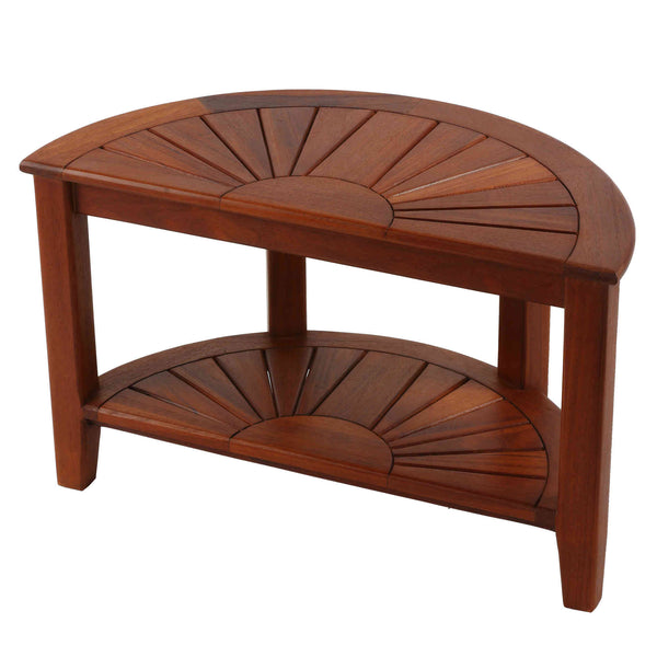 Bare Decor Chesser Solid Wood Half Circle Bench, 17"