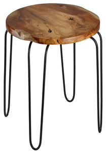 Bare Decor Lacie Accent End Table with round Solid Teak Root Top