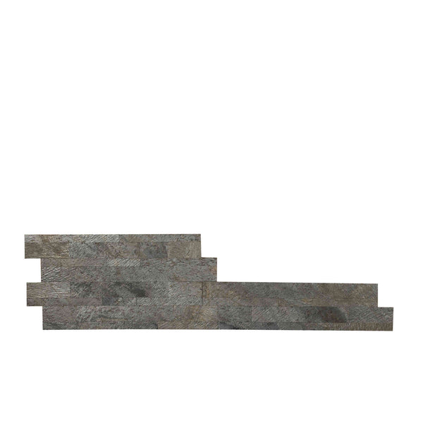 Bare Decor FlexRock Emerald Pearl Grey Peel and Stick Tile in Real Quartzite Stone, 9 Sq Ft