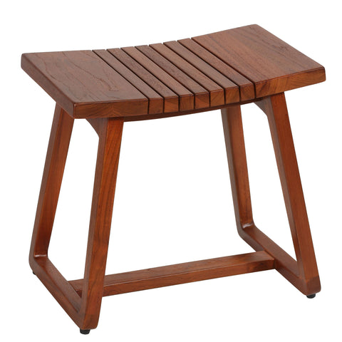 Bare Decor Hanoi Shower and Spa Stool in Solid Teak Wood, 19x14x17h