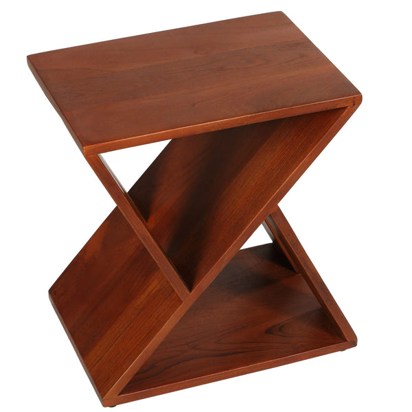 Bare Decor Innsbruck Twist Table or Stool in Solid Teak Wood, Indoor 16x12x17h