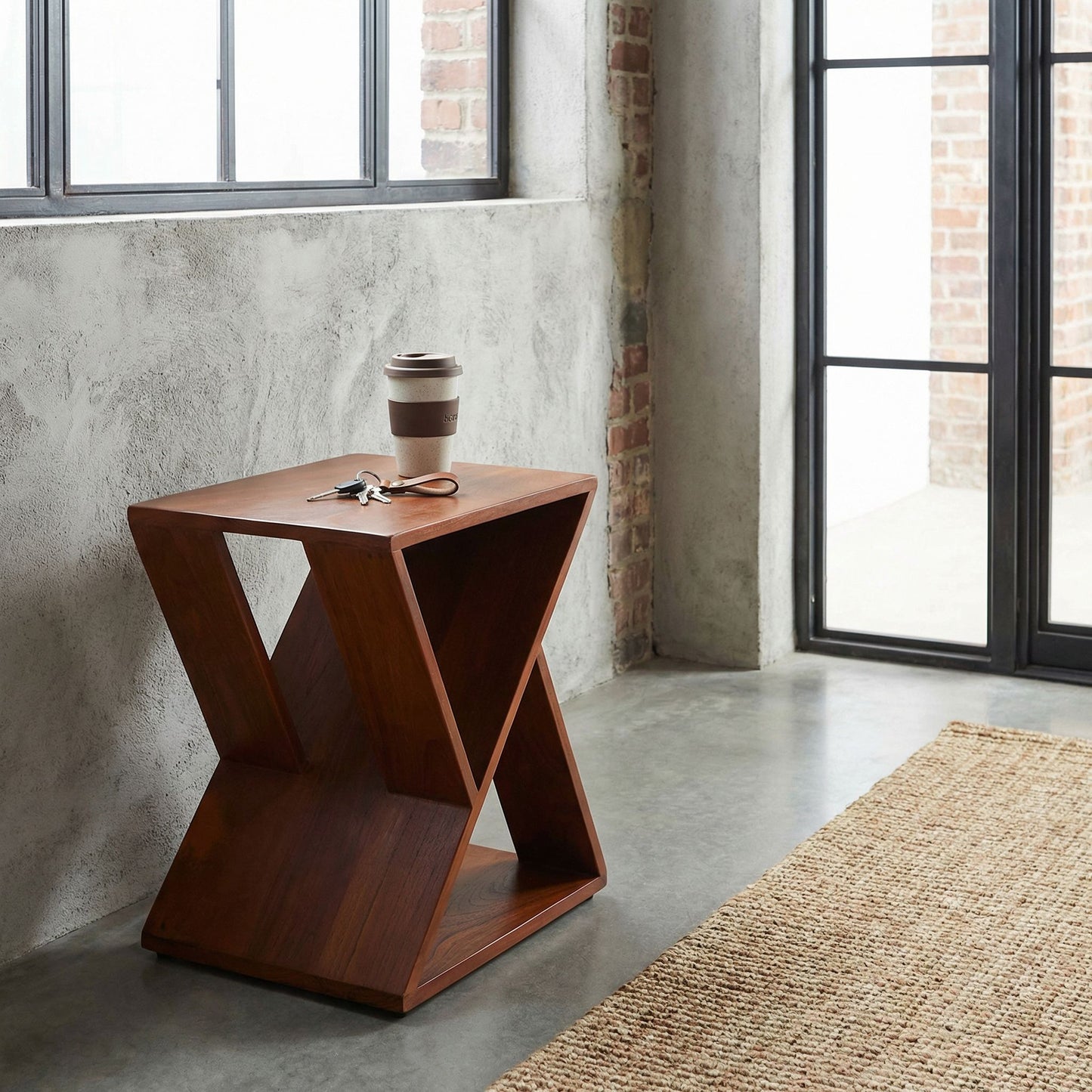 Bare Decor Innsbruck Twist Table or Stool in Solid Teak Wood, Indoor 16x12x17h