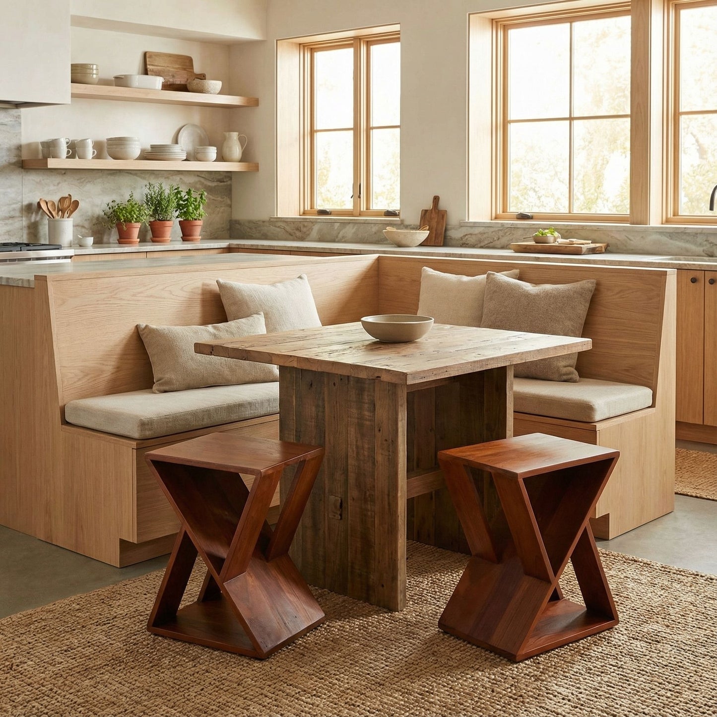 Bare Decor Innsbruck Twist Table or Stool in Solid Teak Wood, Indoor 16x12x17h
