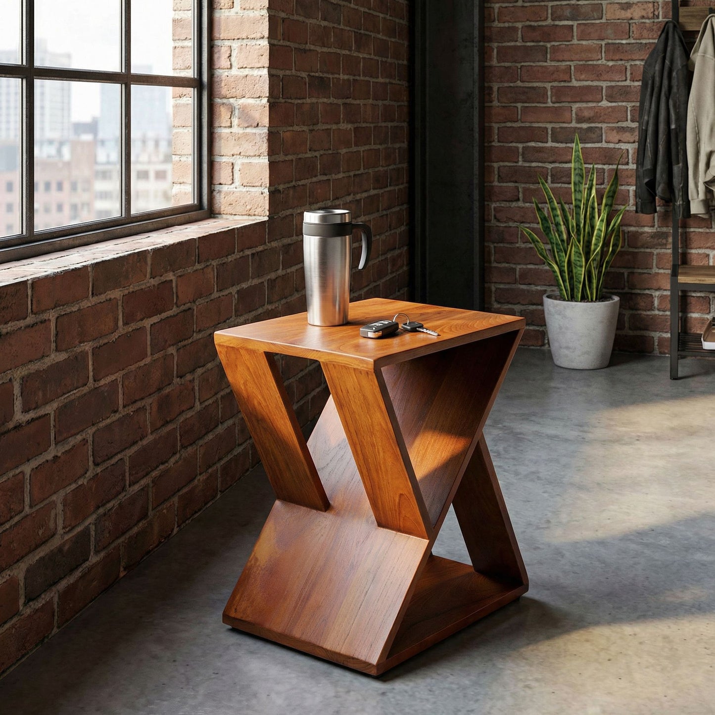Bare Decor Innsbruck Twist Table or Stool in Solid Teak Wood, Indoor 16x12x17h