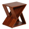 Bare Decor Innsbruck Twist Table or Stool in Solid Teak Wood, Indoor 16x12x17h