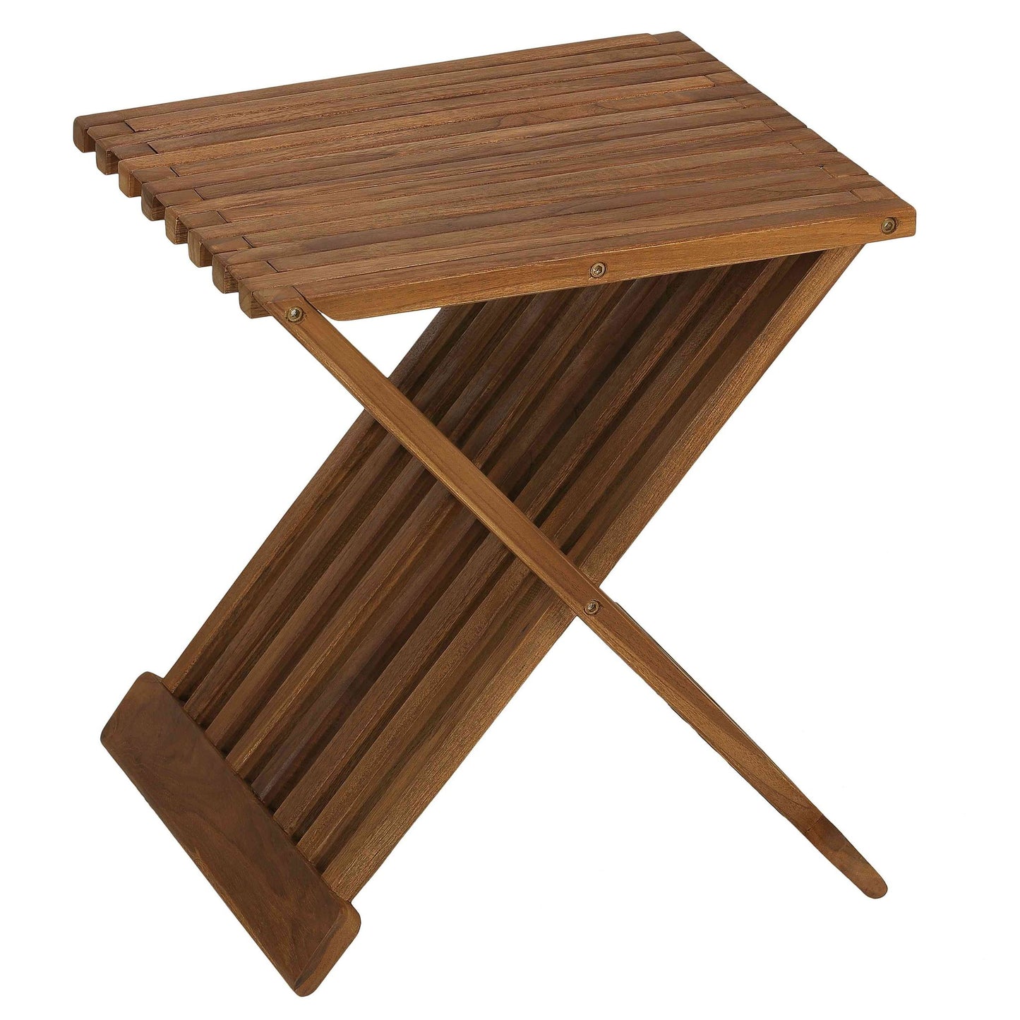 Bare Decor Rocco Folding Stool in Solid Teak Wood