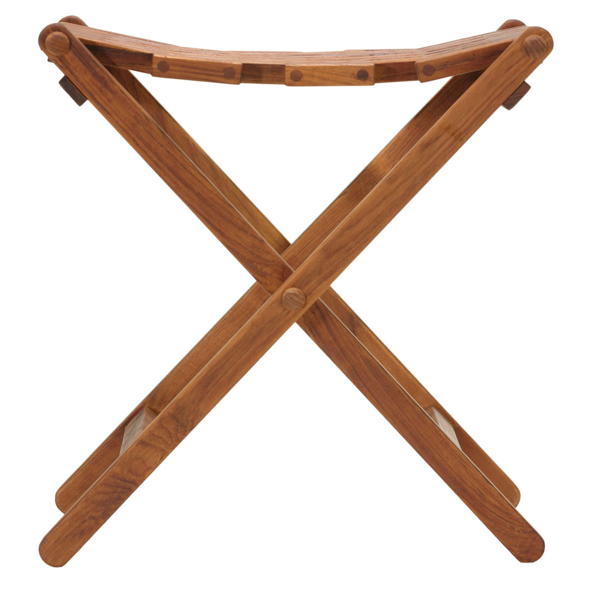 Bare Decor Mosaic Folding Stool in Solid Teak Wood