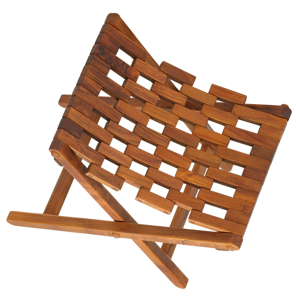 Bare Decor Mosaic Folding Stool in Solid Teak Wood