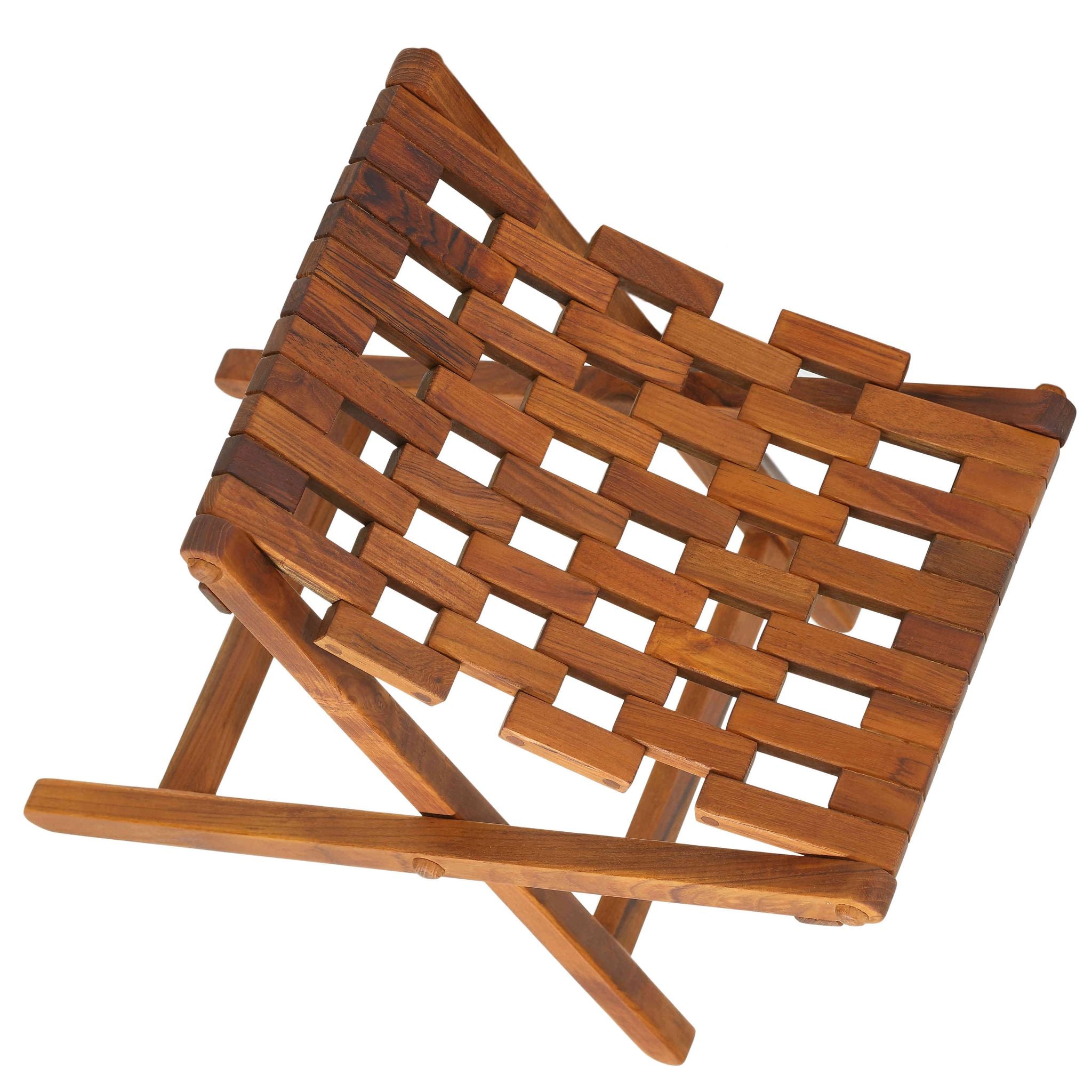 Bare Decor Mosaic Folding Stool in Solid Teak Wood