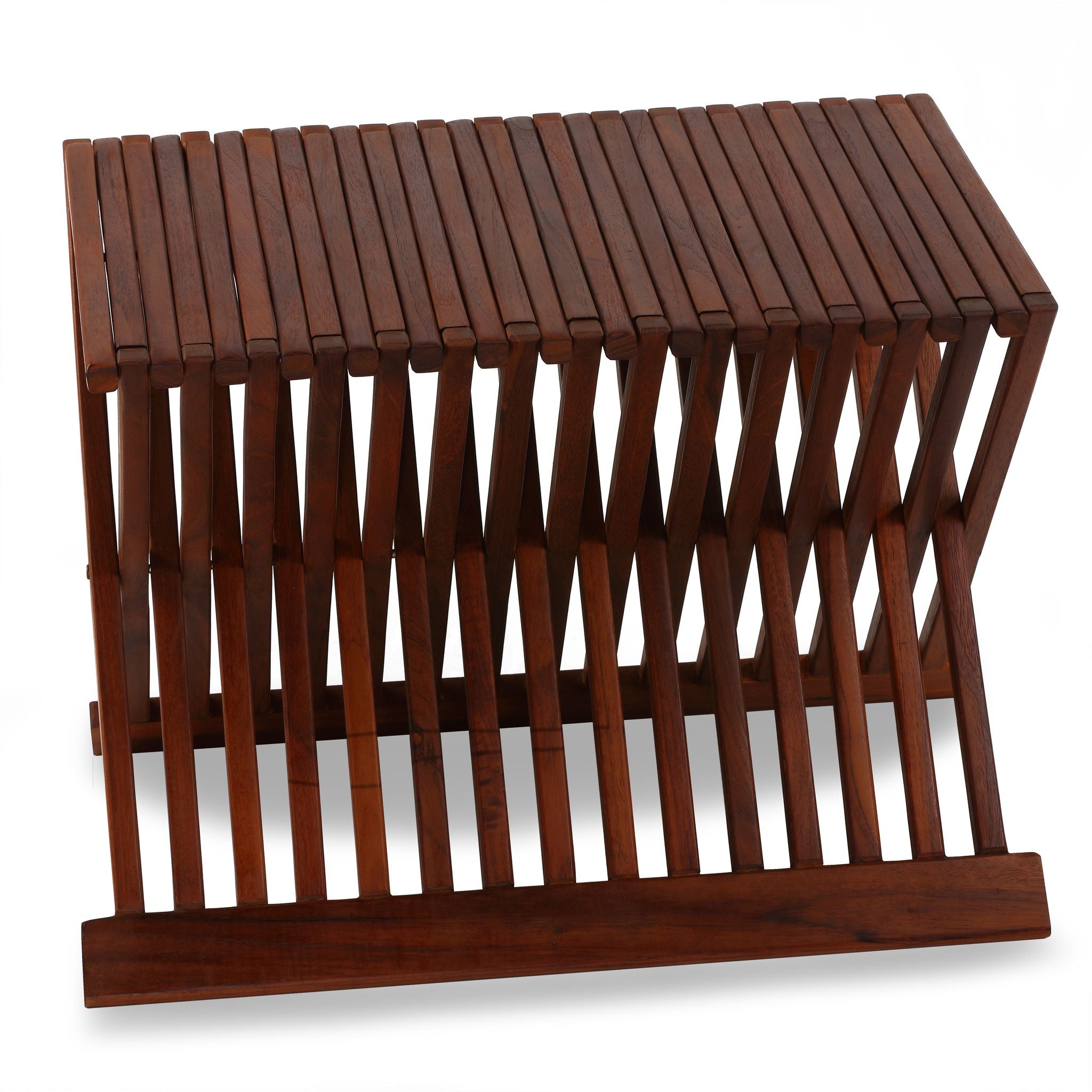 Bare Decor Felipa Folding Teak Accent Stool, 23"