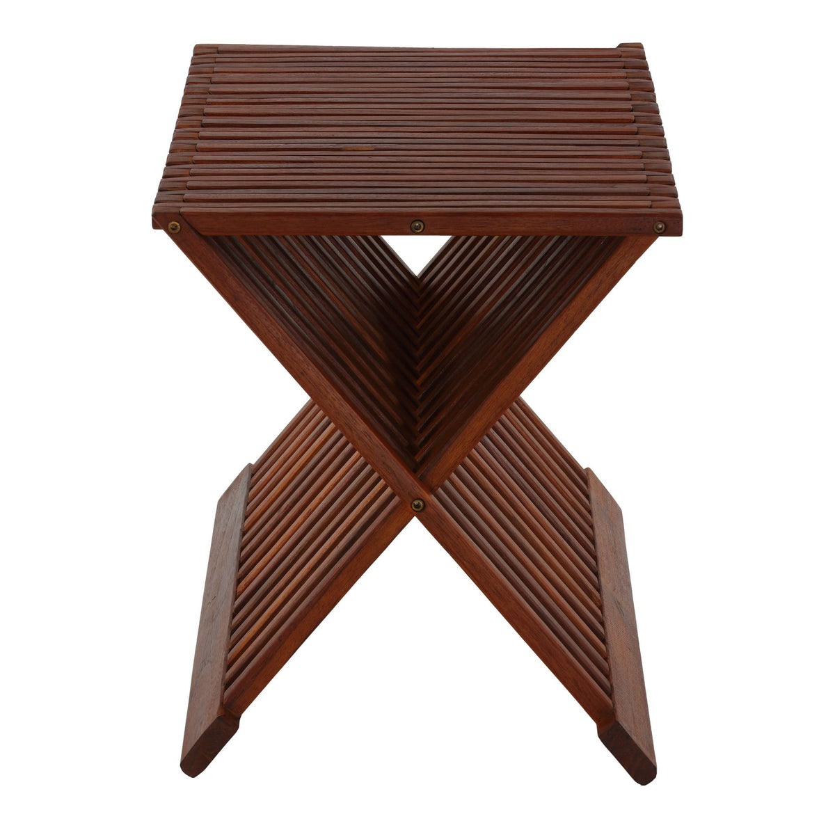 Bare Decor Felipa Folding Teak Accent Stool, 23"