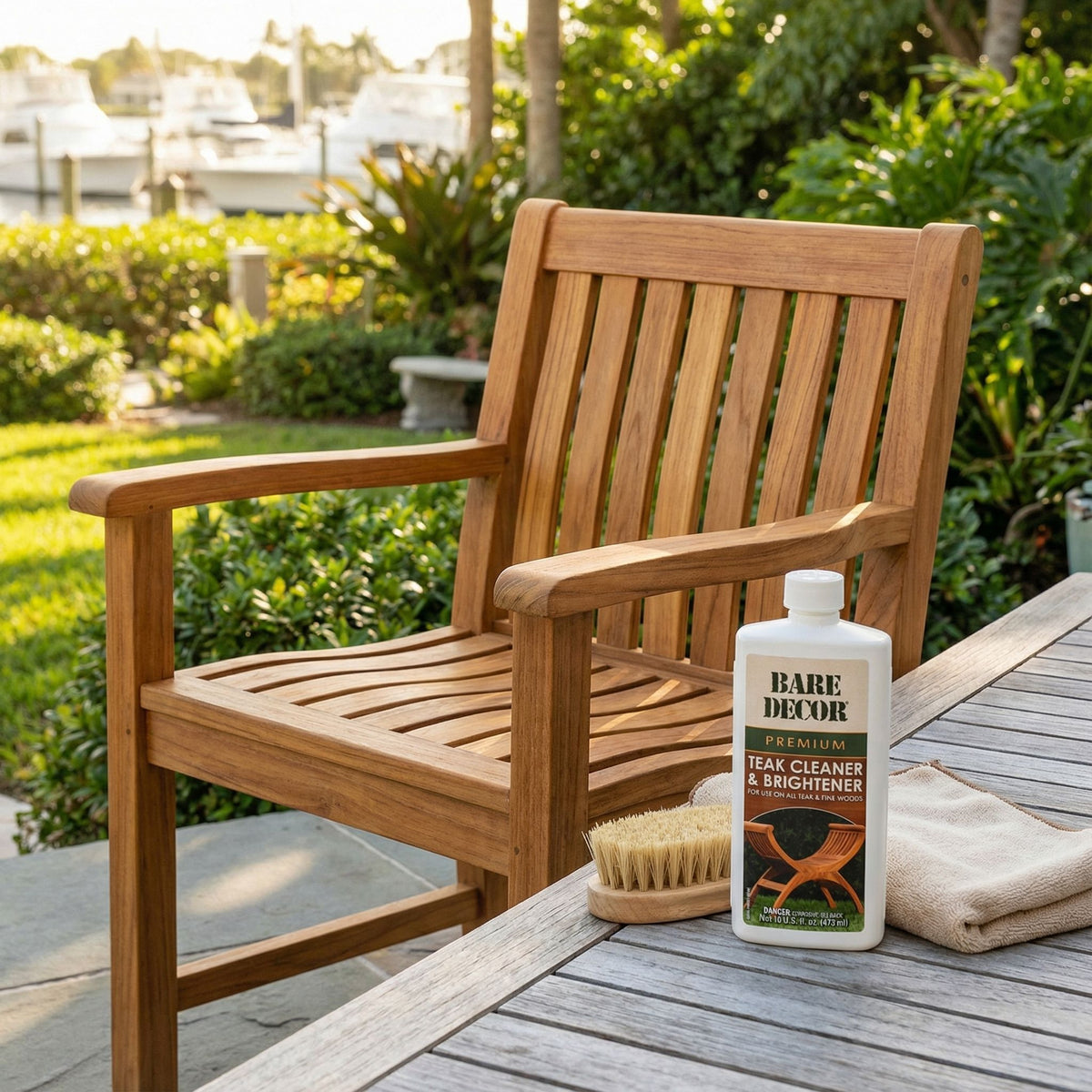Bare Decor Premium Teak Cleaner for Home and Marine Use, 16oz