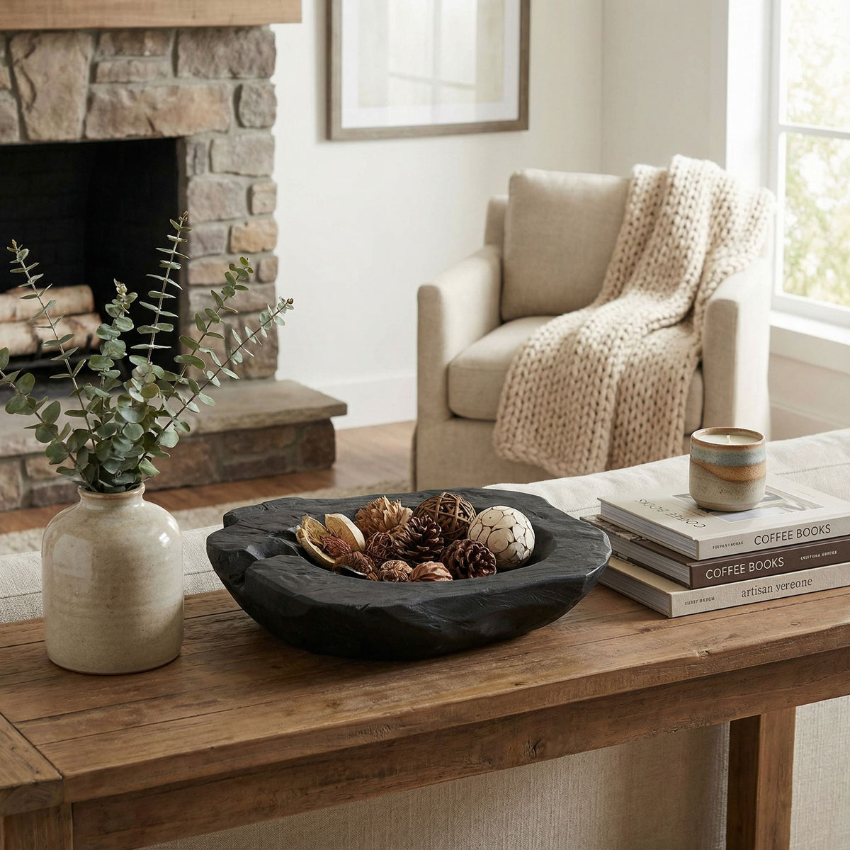 Bare Decor Lomax Wooden Decorative Bowl, Hand Made from Teak Root