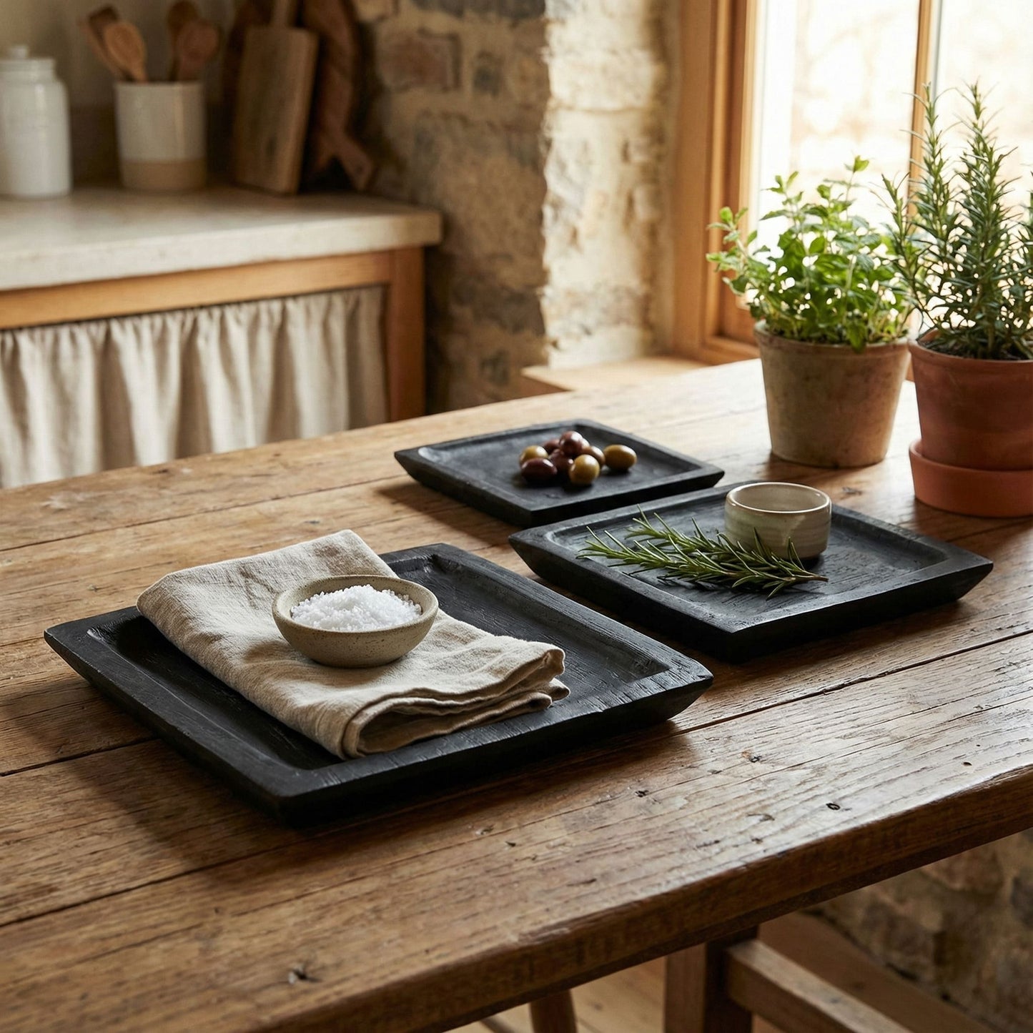 Bare Decor Levy Reclaimed Wood Accent Plates, Set of 3