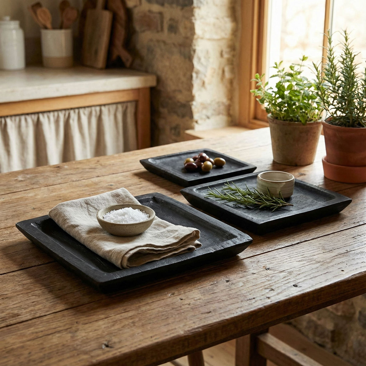 Bare Decor Levy Reclaimed Wood Accent Plates, Set of 3