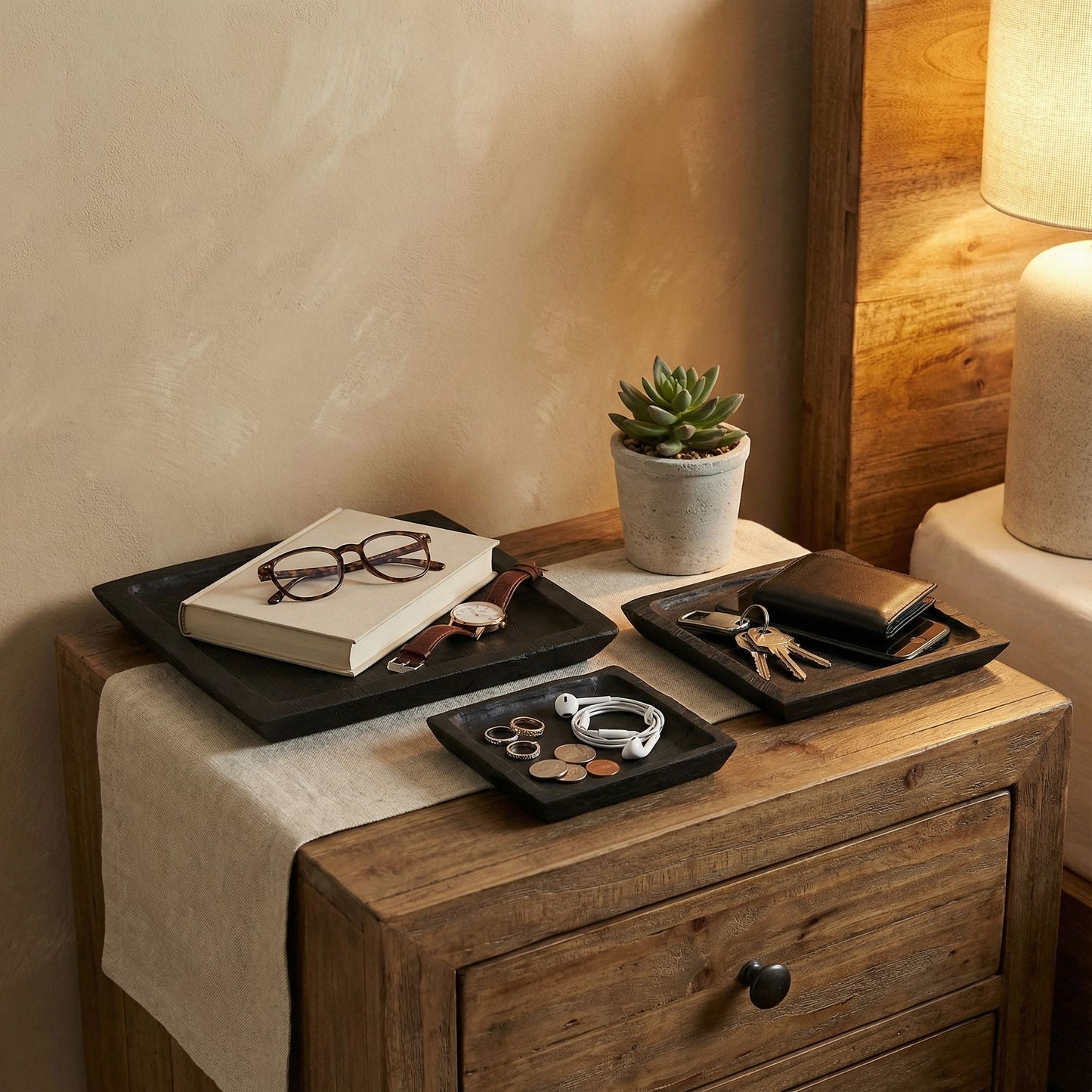 Bare Decor Levy Reclaimed Wood Accent Plates, Set of 3