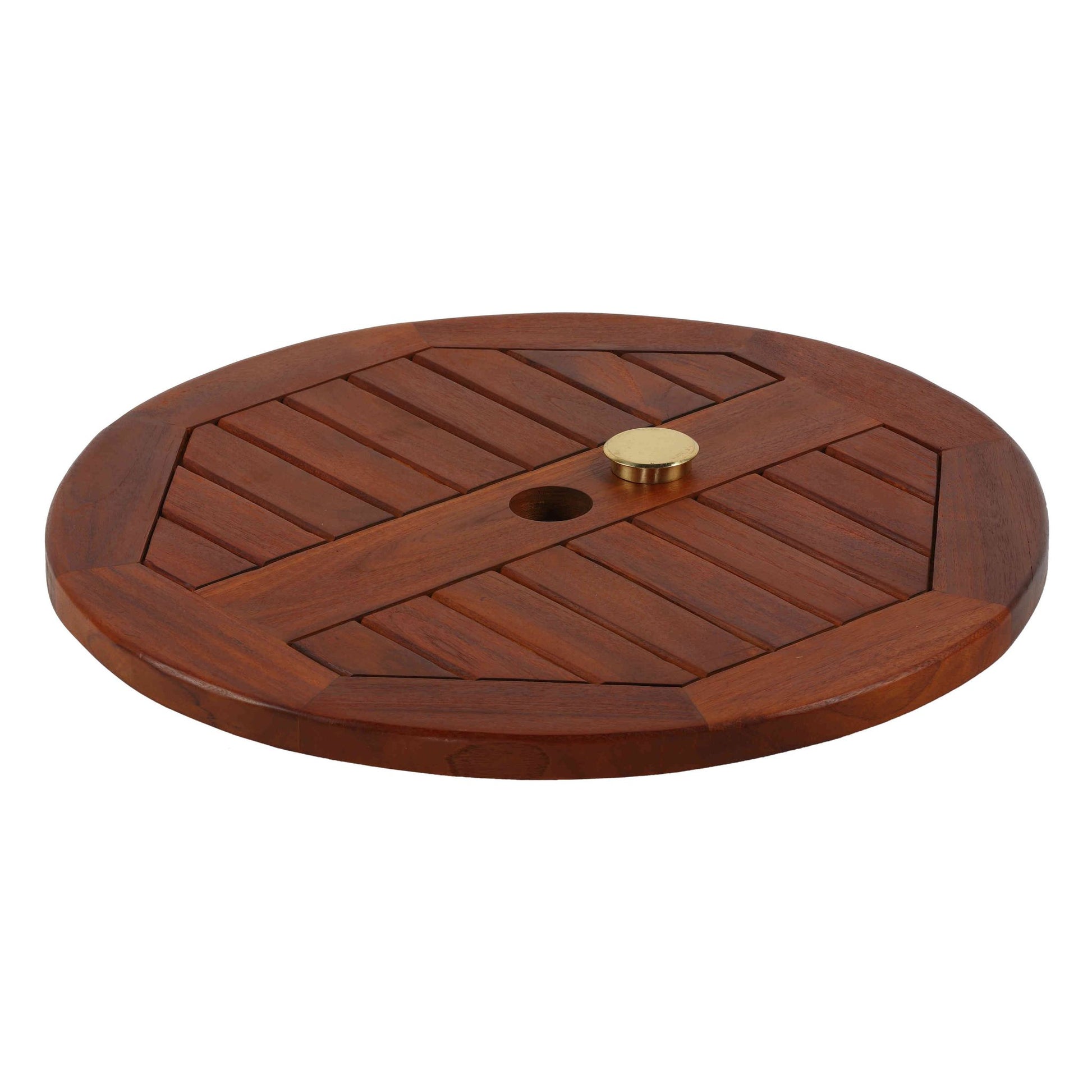 lazy susan for patio table with umbrella Bare Decor Indoor/Outdoor Lazy Susan in Genuine Teak Wood, Large 24" Round – BareDecor