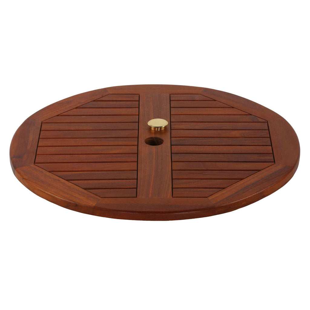Bare Decor Indoor/Outdoor Solid Teak Wood Spinning Lazy Susan, Extra Large 32" Round