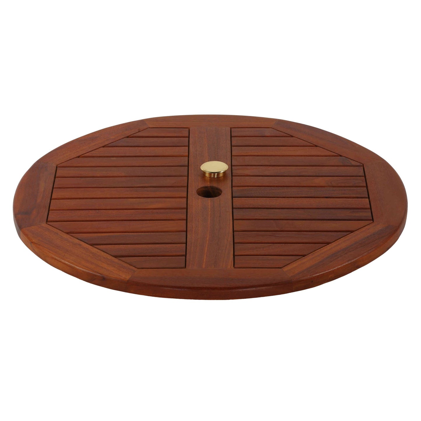 Bare Decor Indoor/Outdoor Solid Teak Wood Spinning Lazy Susan, Extra Large 32" Round