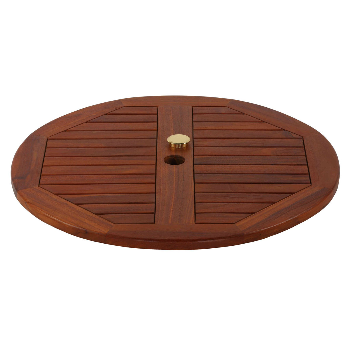 Bare Decor Indoor/Outdoor Solid Teak Wood Spinning Lazy Susan, Extra Large 32" Round