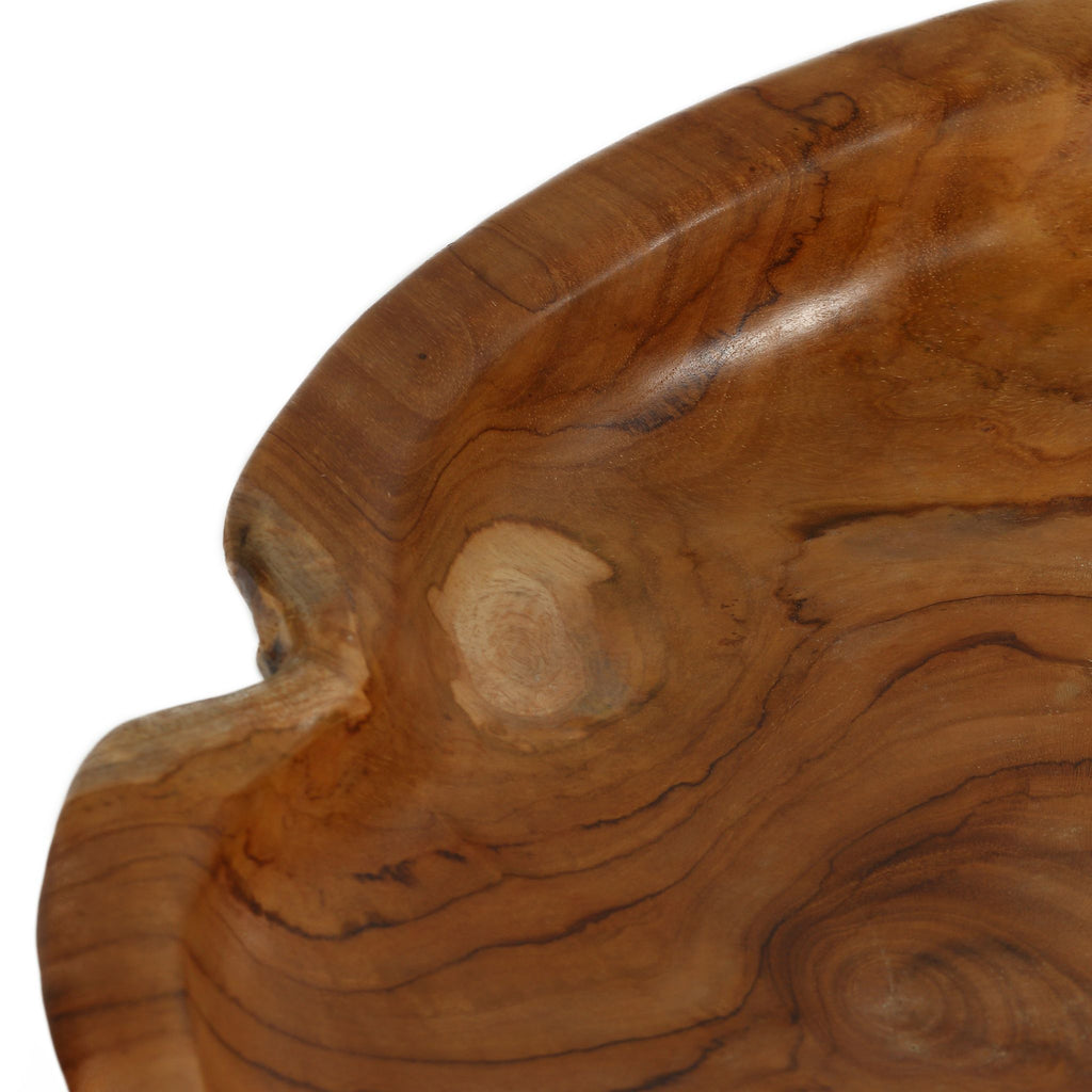 Bare Decor Ezma Solid Teak Decorative Bowl, Hand Made, 15.5" Round