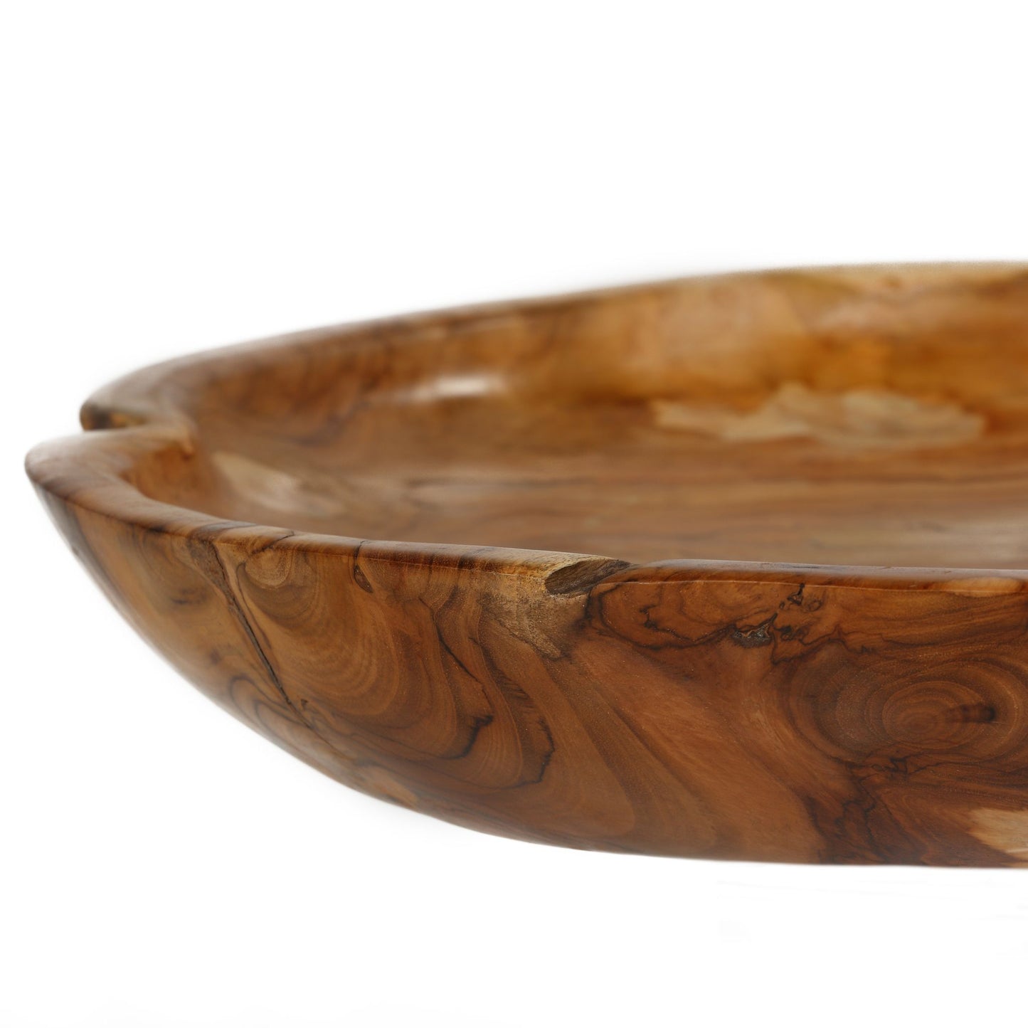 Bare Decor Ezma Solid Teak Decorative Bowl, Hand Made, 15.5" Round