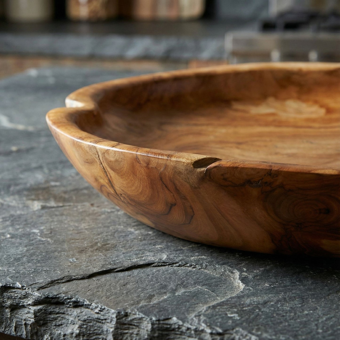 Bare Decor Ezma Solid Teak Decorative Bowl, Hand Made, 15.5" Round