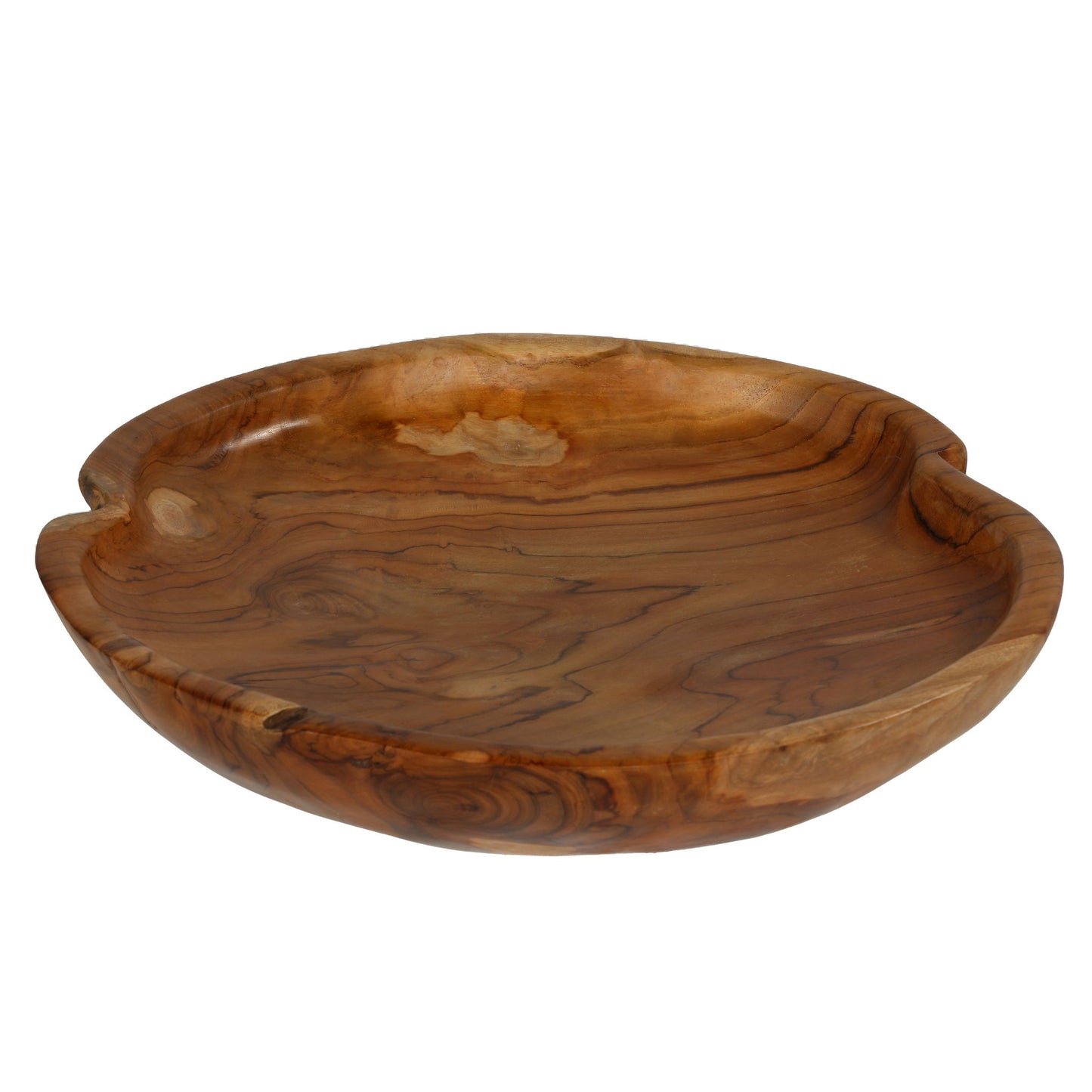 Bare Decor Ezma Solid Teak Decorative Bowl, Hand Made, 15.5" Round