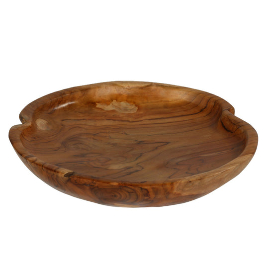 Bare Decor Ezma Solid Teak Decorative Bowl, Hand Made, 15.5" Round