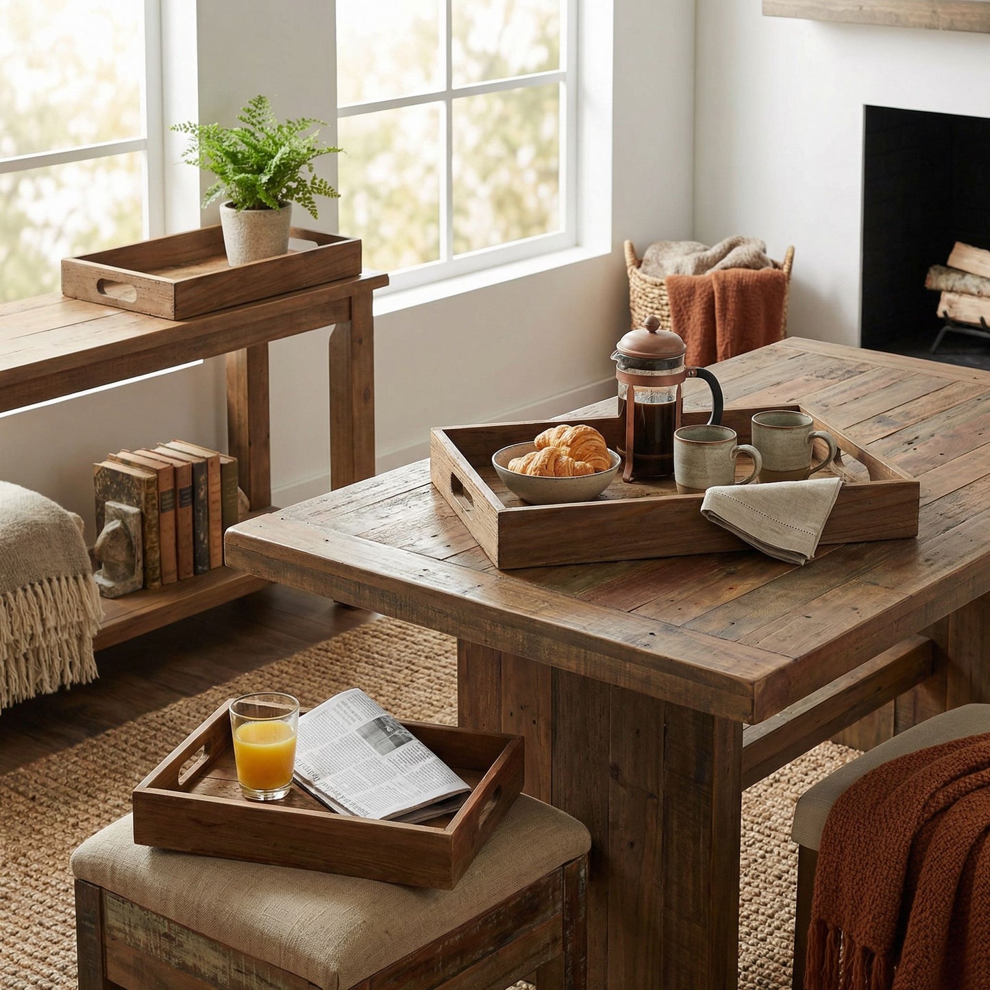 Bare Decor Carter Nesting 3 Piece Tray Set