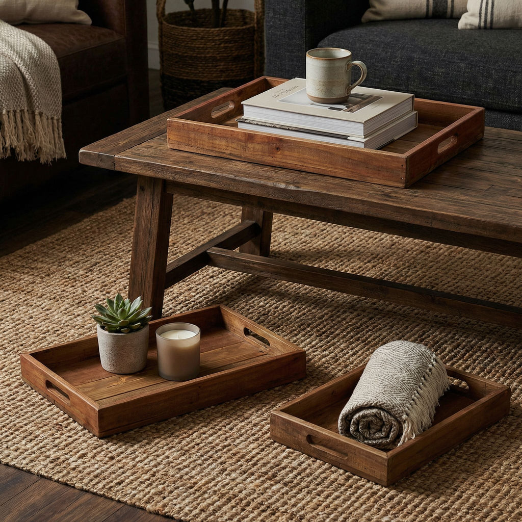 Bare Decor Carter Nesting 3 Piece Tray Set