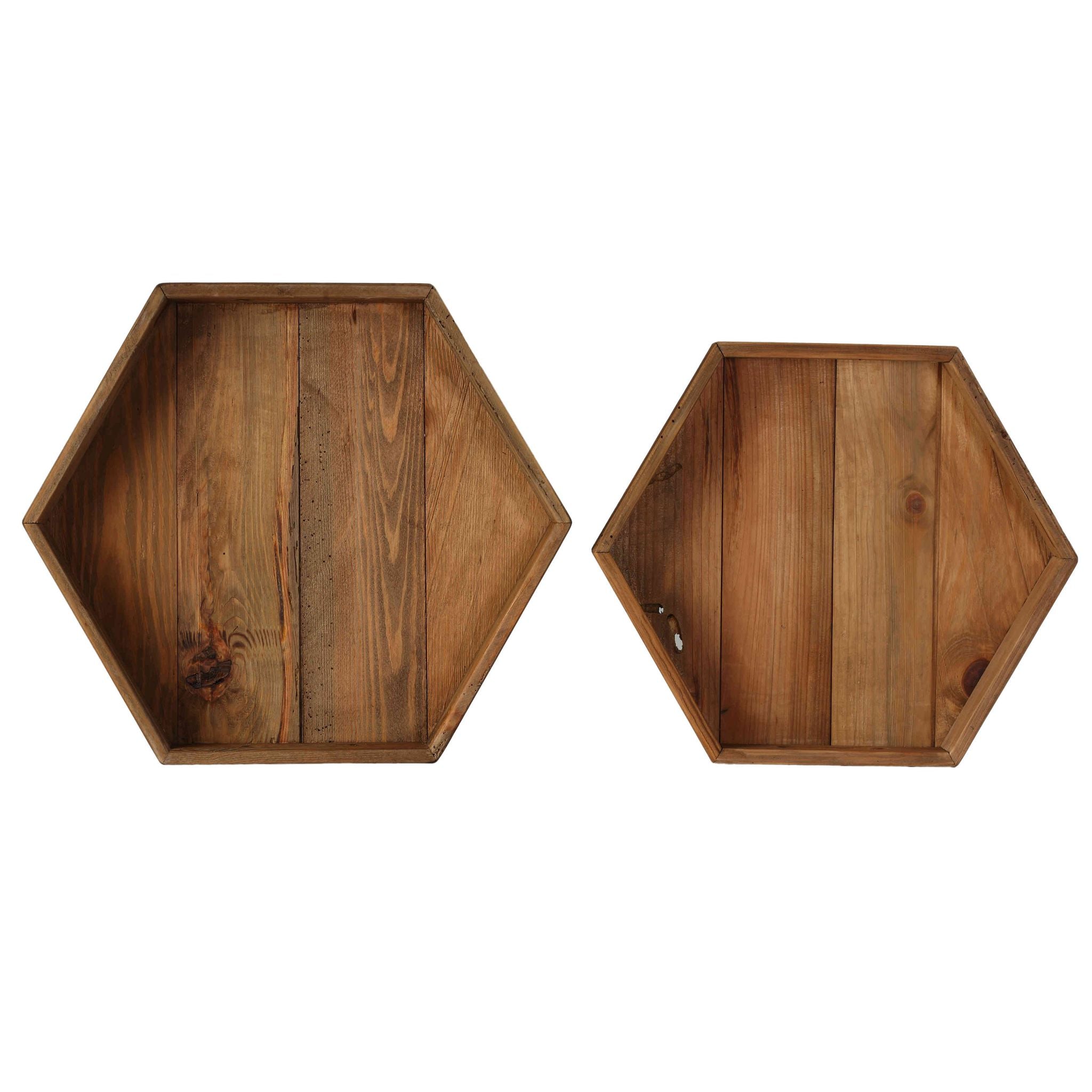Bare Decor Cooper Hexagon Nesting 2 Piece Tray Set