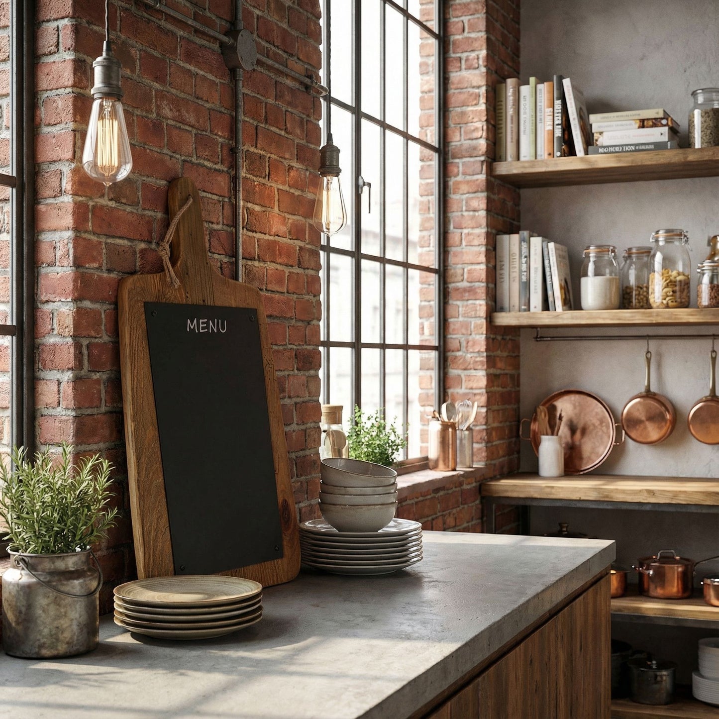 Bare Decor Flint Decorative Menu Board, Metal on Solid Wood