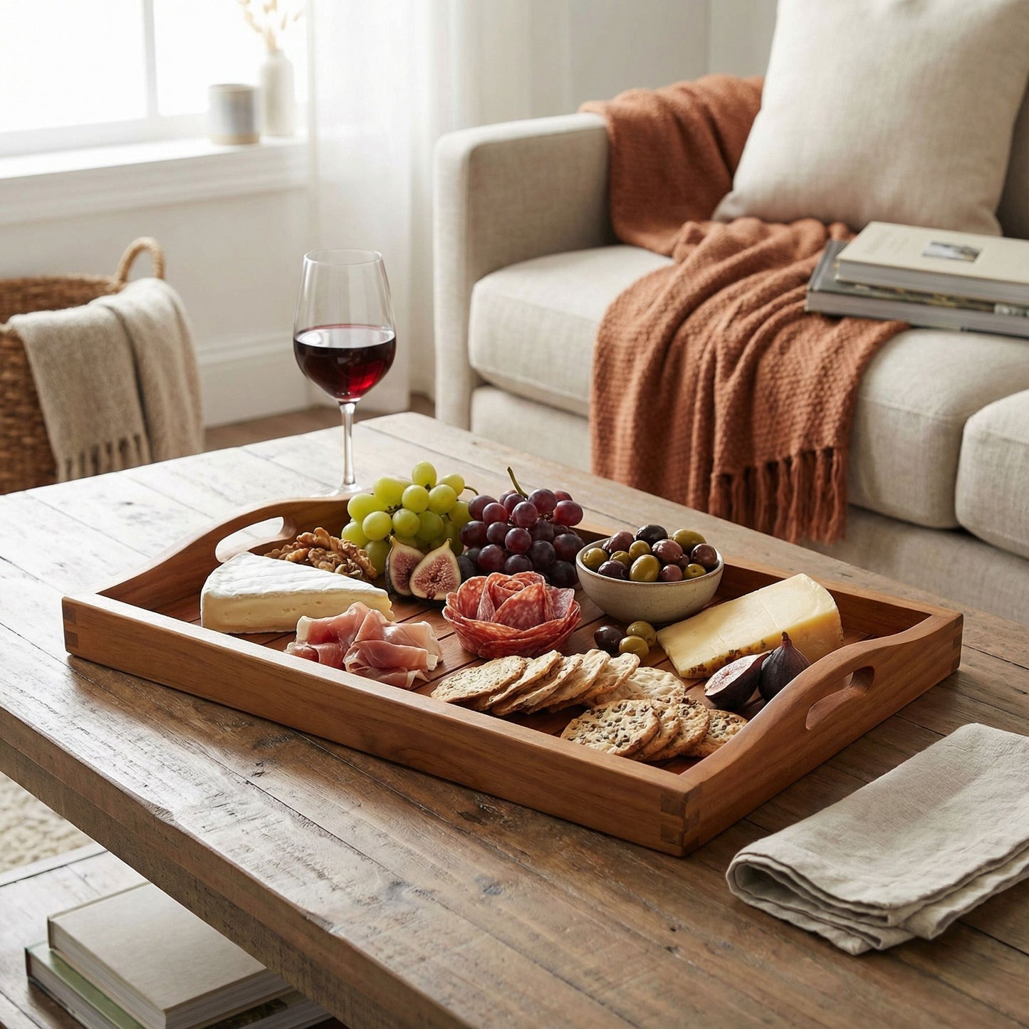 Bare Decor Vivi Spa/ Serving Tray in Solid Teak Wood
