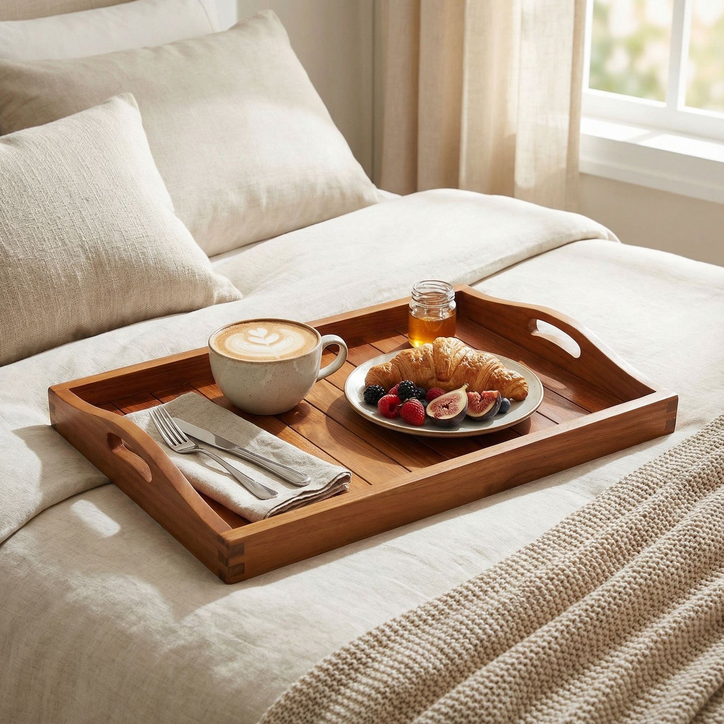 Bare Decor Vivi Spa/ Serving Tray in Solid Teak Wood