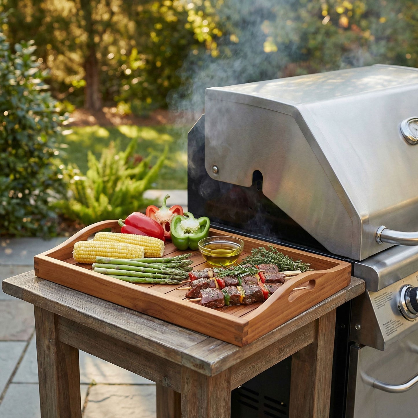 Bare Decor Vivi Spa/ Serving Tray in Solid Teak Wood