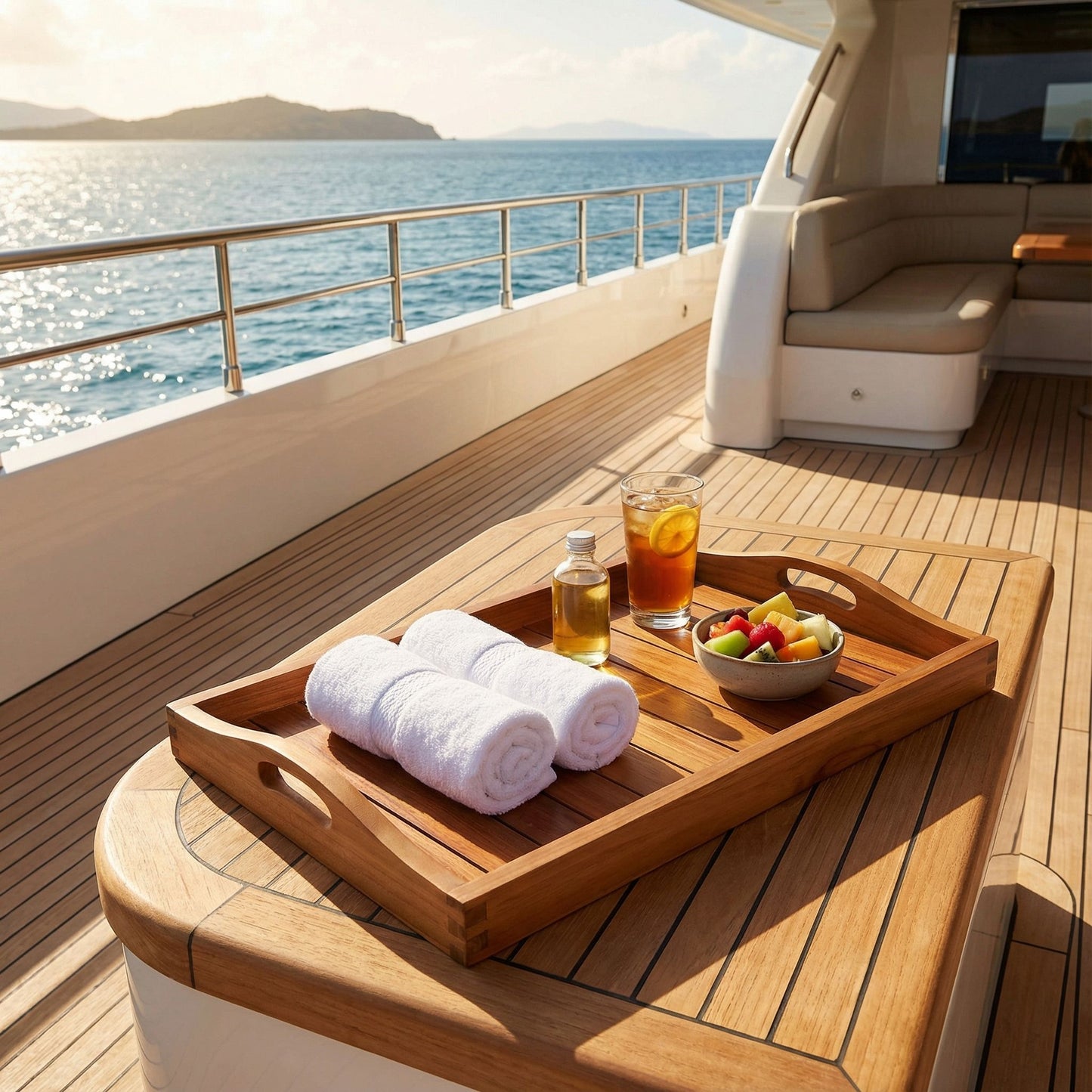 Bare Decor Vivi Spa/ Serving Tray in Solid Teak Wood