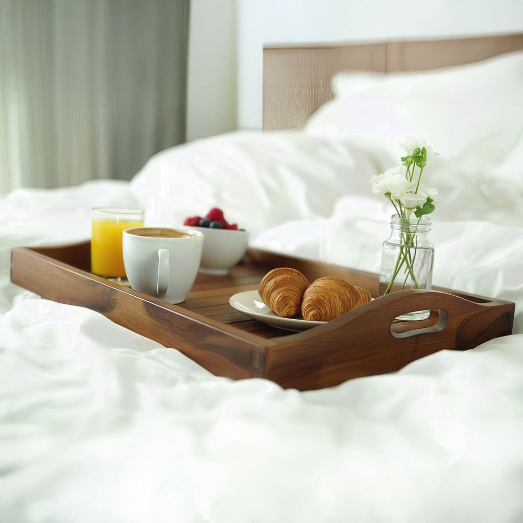 Bare Decor Kalos Indoor/Outdoor Tray Table in Solid Teak Wood
